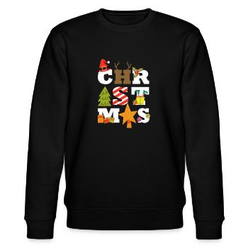 Christmas - Stanley/Stella Unisex Bio-Sweatshirt CHANGER  - Schwarz - Vorne - Nik (191cm) & Marisol (170cm)