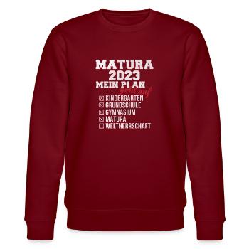 Matura 2023 - Stanley/Stella Unisex Bio-Sweatshirt CHANGER  - Burgunderrot - Vorne - Nik (191cm) & Marisol (170cm)
