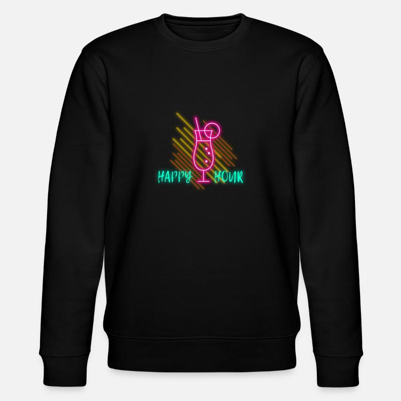 Happy Hour, Geschenk, Geschenkidee - Stanley/Stella Unisex Bio-Sweatshirt CHANGER  - Schwarz