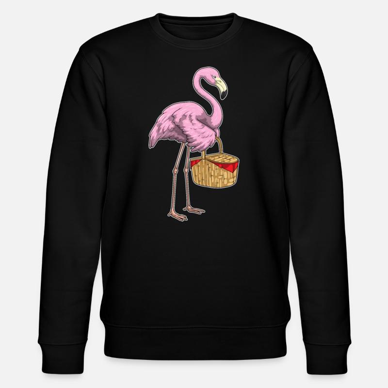 Flamingo Picnic Basket - Stanley/Stella CHANGER Unisex Organic Sweatshirt - black