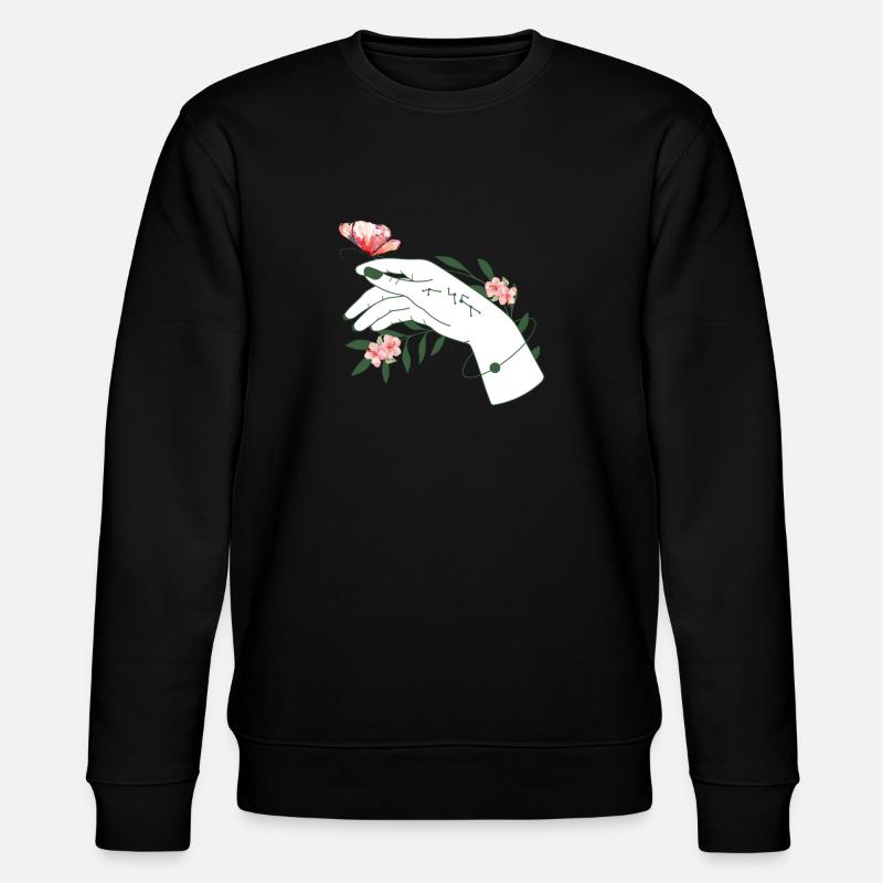 Hand des Schmetterlings - Stanley/Stella Unisex Bio-Sweatshirt CHANGER  - Schwarz