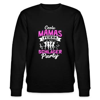 Schlager Party Mama Schlager Musik - Stanley/Stella Unisex Bio-Sweatshirt CHANGER  - Schwarz - Vorne - Nik (191cm) & Marisol (170cm)