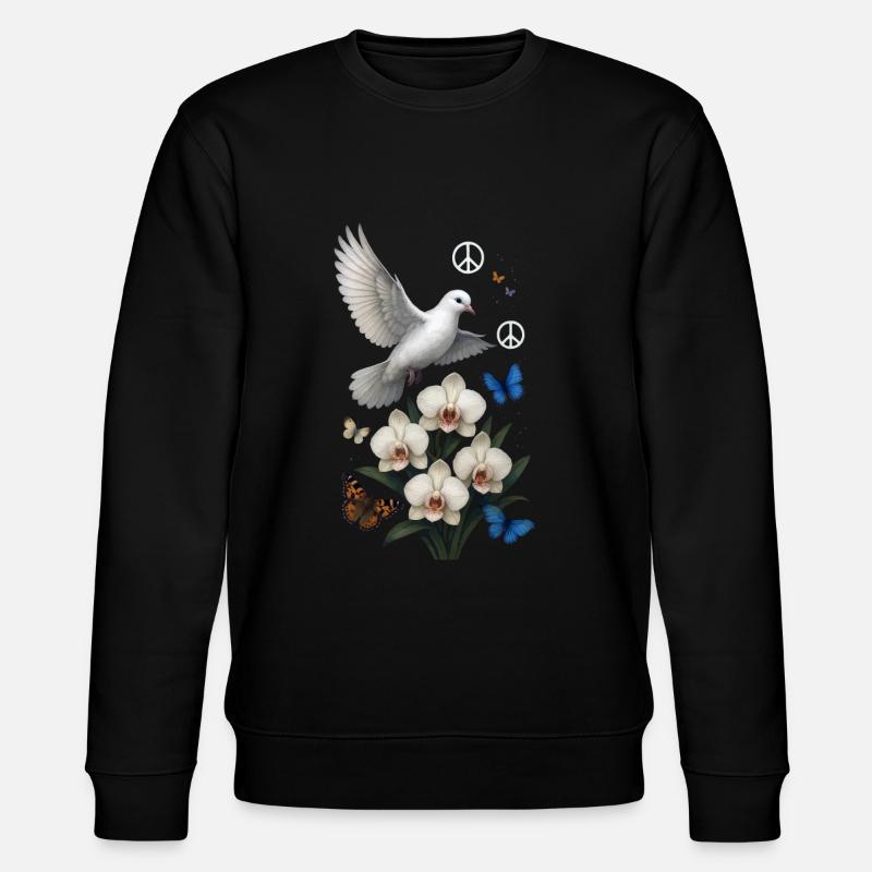 Weiße Taube - Stanley/Stella Unisex Bio-Sweatshirt CHANGER  - Schwarz