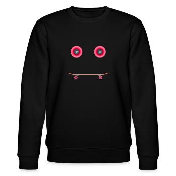 skater skateboard sk8 halfpipe skateboarder - Stanley/Stella CHANGER Unisex Organic Sweatshirt - black - Front - Nik (191cm) & Marisol (170cm)