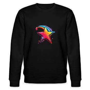 Stern magic superstar - Stanley/Stella CHANGER Unisex Organic Sweatshirt - black - Front - Nik (191cm) & Marisol (170cm)