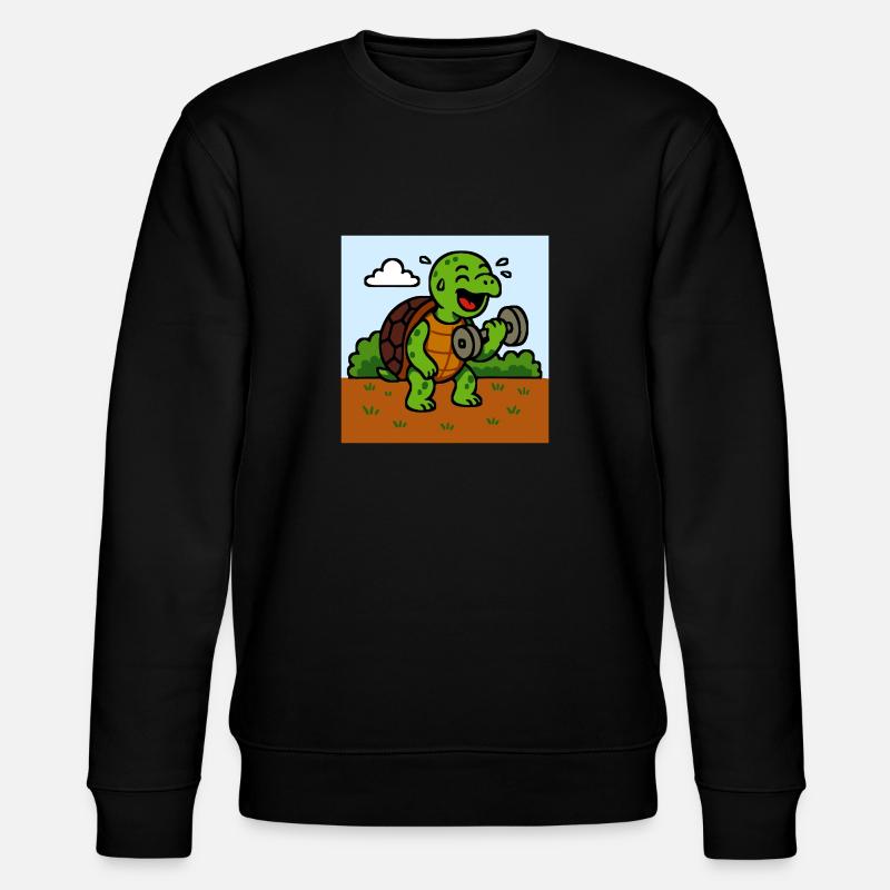 Funny Turtle Comic - Stanley/Stella CHANGER Unisex Organic Sweatshirt - black