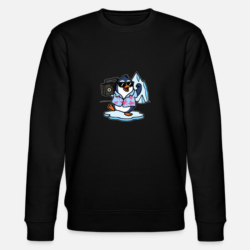 Cooler Pinguin Comic - Stanley/Stella Unisex Bio-Sweatshirt CHANGER  - Schwarz