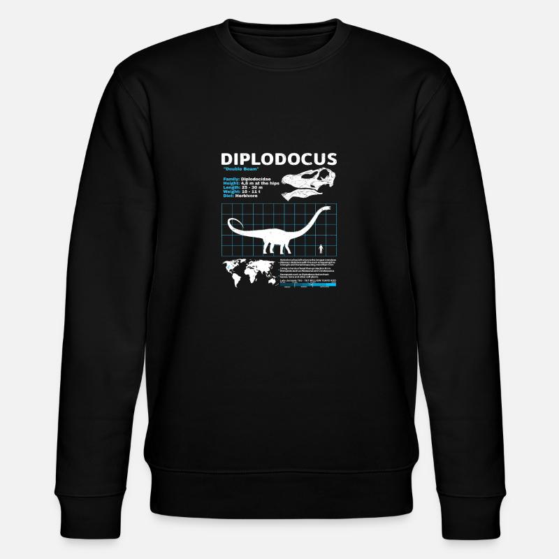 Diplodocus Data Sheet - Stanley/Stella CHANGER Unisex Organic Sweatshirt - black