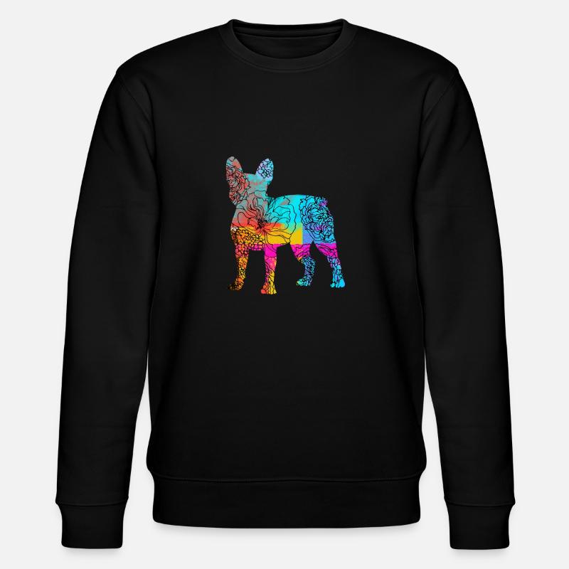 Bouledogue Français Fleurs De Chien - Sweat bio CHANGER Stanley/Stella Unisexe - noir