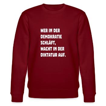 Démocratie Politique Dictature - Sweat bio CHANGER Stanley/Stella Unisexe - bordeaux - Devant - Nik (191cm) & Marisol (170cm)