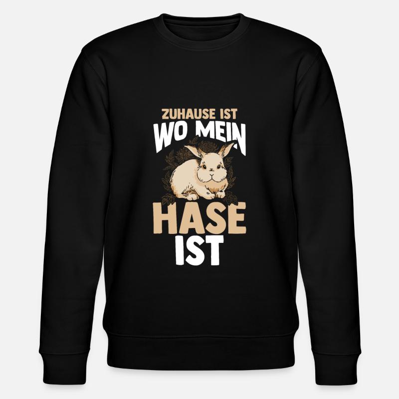 Kaninchen Hase - Stanley/Stella Unisex Bio-Sweatshirt CHANGER  - Schwarz