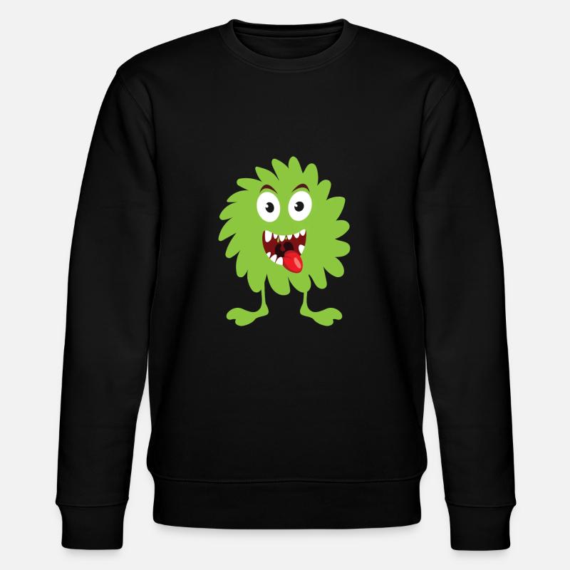 green fluffy monster - Stanley/Stella Unisex Bio-Sweatshirt CHANGER  - Schwarz