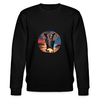 Afrika Steppe und Tiere - Stanley/Stella Unisex Bio-Sweatshirt CHANGER  - Schwarz - Vorne - Nik (191cm) & Marisol (170cm)