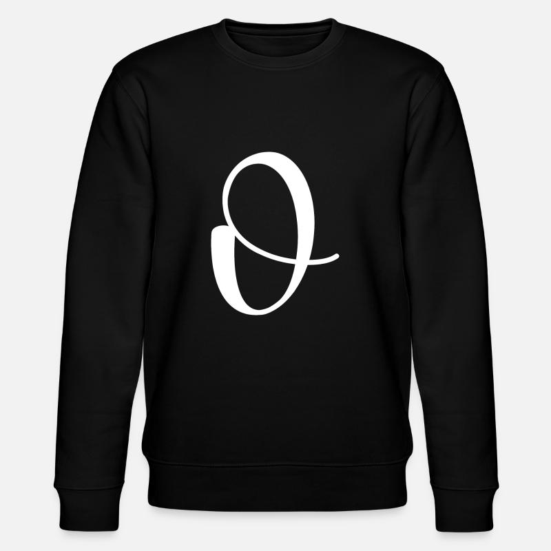 Calligraphie, initiale O - Sweat bio CHANGER Stanley/Stella Unisexe - noir