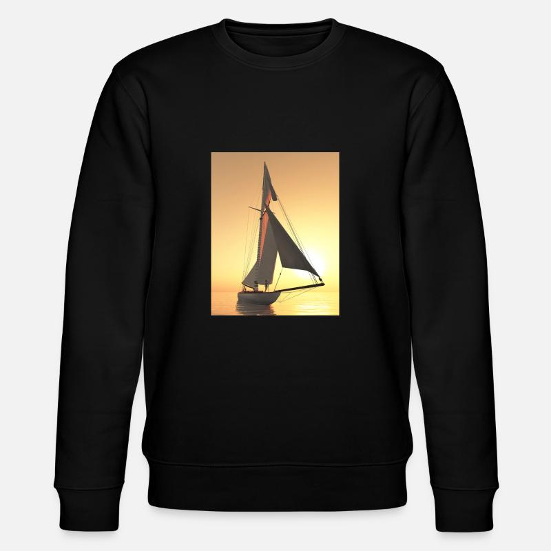 Sailing yacht at sunset - Stanley/Stella CHANGER Unisex Organic Sweatshirt - black