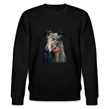 Lurcher Valentins Tag - Stanley/Stella Unisex Bio-Sweatshirt CHANGER  - Schwarz - Vorne - Nik (191cm) & Marisol (170cm)