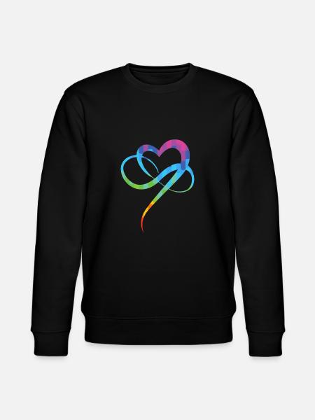 Poly Love Heart - Infinity Herz - Stanley/Stella CHANGER Unisex Organic Sweatshirt - black