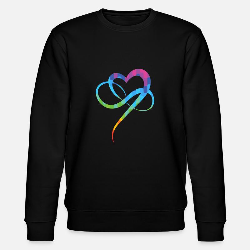 Poly Love Heart - Infinity Herz - Stanley/Stella CHANGER Unisex Organic Sweatshirt - black
