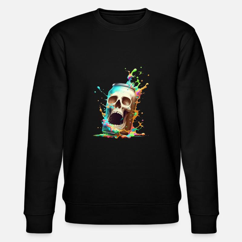 Bierdose Totenkopf Explosion - Stanley/Stella Unisex Bio-Sweatshirt CHANGER  - Schwarz