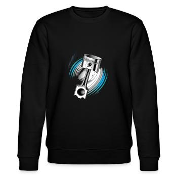 Kolbenkraft in Aktion - Stanley/Stella Unisex Bio-Sweatshirt CHANGER  - Schwarz - Vorne - Nik (191cm) & Marisol (170cm)