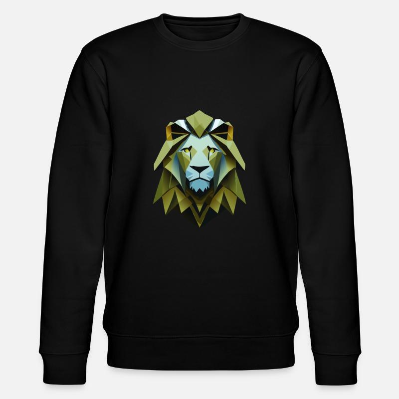 Geometrischer Löwe - Stanley/Stella Unisex Bio-Sweatshirt CHANGER  - Schwarz