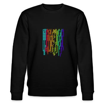 love is love,LGBT,Rainbow,colorful,Dots - Stanley/Stella CHANGER Unisex Organic Sweatshirt - black - Front - Nik (191cm) & Marisol (170cm)