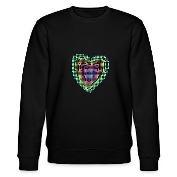 Herz, 3d, Computerherz, regenbogen, bunt - Stanley/Stella Unisex Bio-Sweatshirt CHANGER  - Schwarz - Vorne - Nik (191cm) & Marisol (170cm)