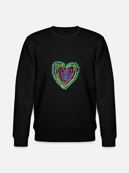 Herz, 3d, Computerherz, regenbogen, bunt - Stanley/Stella Unisex Bio-Sweatshirt CHANGER - Schwarz