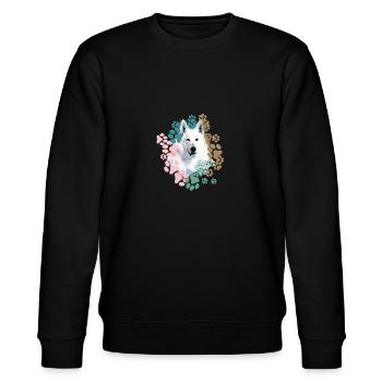 White Shepherd, German Shepherd, Paws, Print - Stanley/Stella CHANGER Unisex Organic Sweatshirt - black - Front - Nik (191cm) & Marisol (170cm)