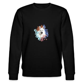 White Shepherd, German Shepherd, Paws, Print - Stanley/Stella CHANGER Unisex Organic Sweatshirt - black - Front - Nik (191cm) & Marisol (170cm)