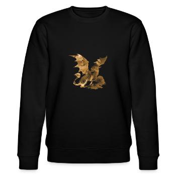 drache ,gold,malerei,graffiti,aquarell - Stanley/Stella Unisex Bio-Sweatshirt CHANGER  - Schwarz - Vorne - Nik (191cm) & Marisol (170cm)