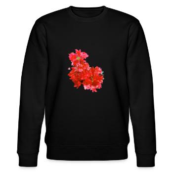 oleander,flower,lotus,vine,floral,flowers - Stanley/Stella CHANGER Unisex Organic Sweatshirt - black - Front - Nik (191cm) & Marisol (170cm)
