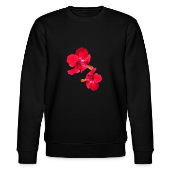 Hibiscus,Fleur,Lotus,Fleur,Floral,Rouge - Sweat bio CHANGER Stanley/Stella Unisexe - noir - Devant - Nik (191cm) & Marisol (170cm)