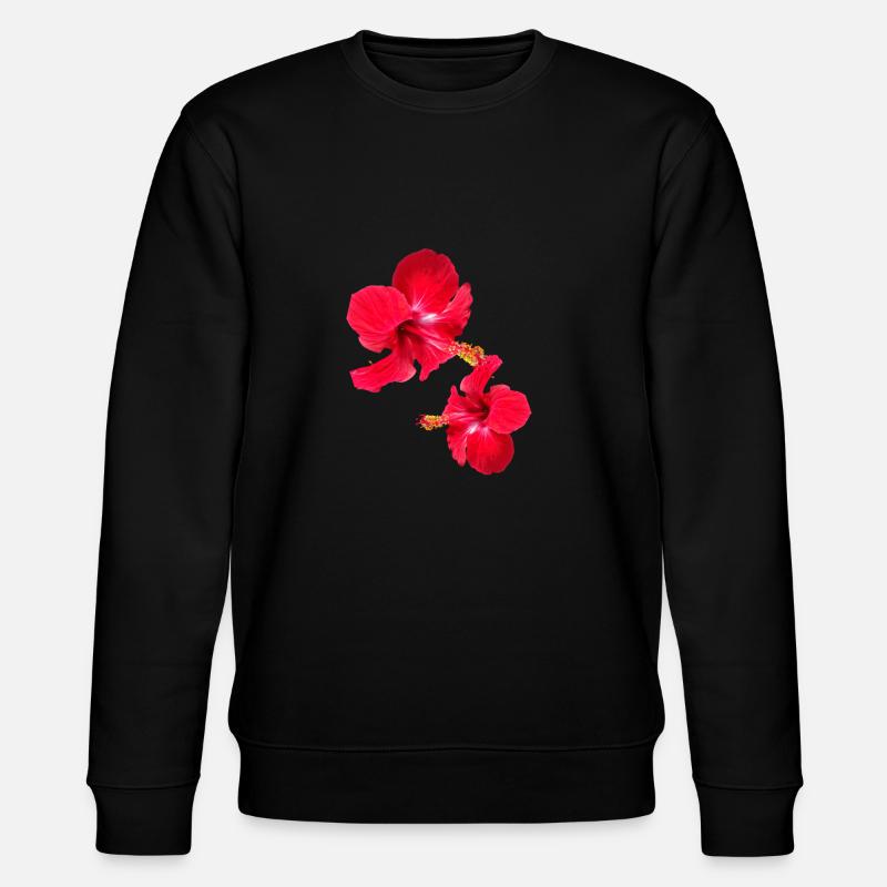 Hibiscus,Fleur,Lotus,Fleur,Floral,Rouge - Sweat bio CHANGER Stanley/Stella Unisexe - noir