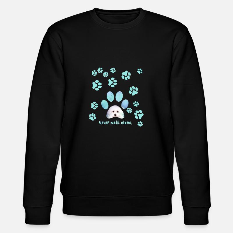 Never walk alone,hund, Pfoten,malteser - Stanley/Stella Unisex Bio-Sweatshirt CHANGER - Schwarz