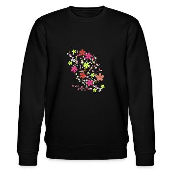 Flowers,Flower,Spring,Blossoms,Red - Stanley/Stella CHANGER Unisex Organic Sweatshirt - black - Front - Nik (191cm) & Marisol (170cm)