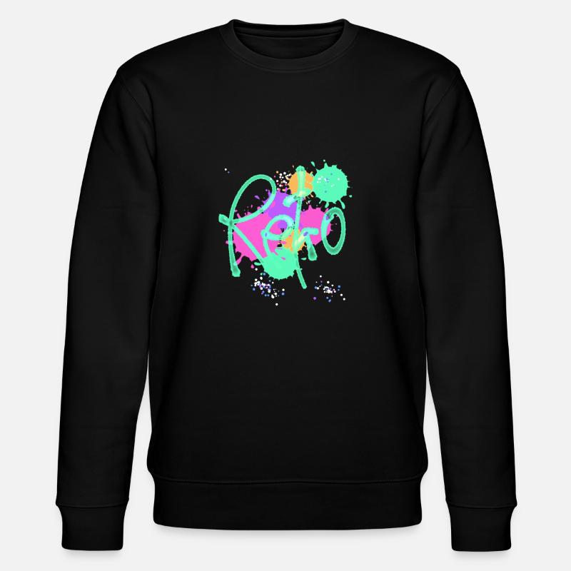 Retro,typo,neon,splash, bunt - Stanley/Stella Unisex Bio-Sweatshirt CHANGER  - Schwarz