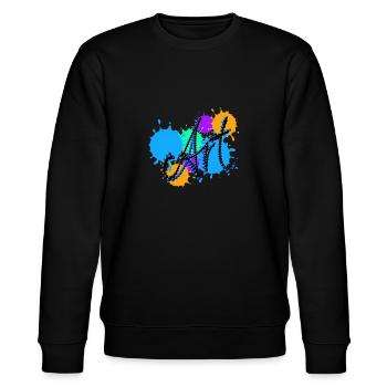Art,typo, Kunst, Farben, Malerei - Stanley/Stella Unisex Bio-Sweatshirt CHANGER  - Schwarz - Vorne - Nik (191cm) & Marisol (170cm)