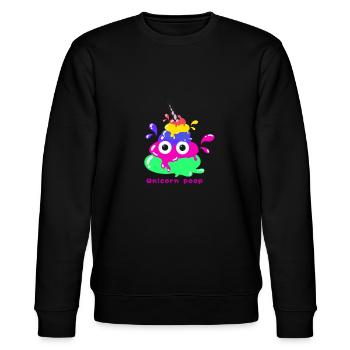 Unicorn Poop,poop,unicorn, colorful - Stanley/Stella CHANGER Unisex Organic Sweatshirt - black - Front - Nik (191cm) & Marisol (170cm)