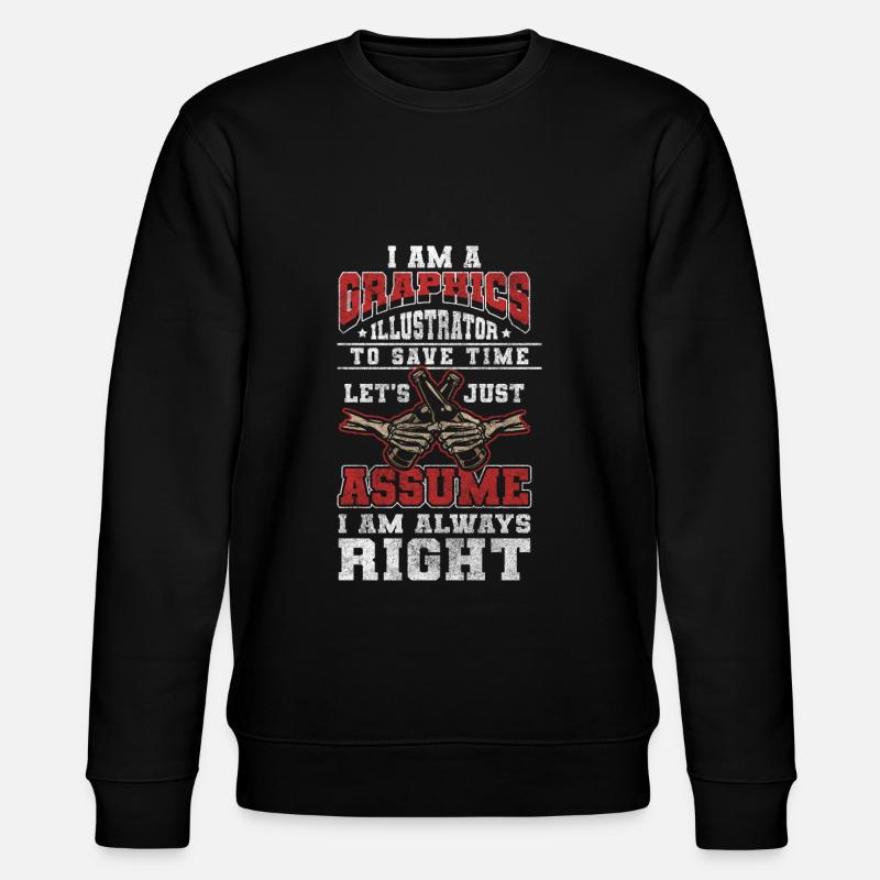 Illustrator Profession Drawings - Stanley/Stella CHANGER Unisex Organic Sweatshirt - black
