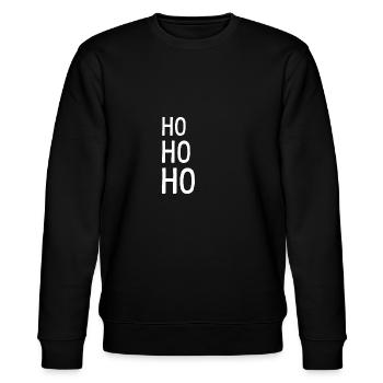HO HO HO Weihnachtsmann Nikolaus - Stanley/Stella Unisex Bio-Sweatshirt CHANGER  - Schwarz - Vorne - Nik (191cm) & Marisol (170cm)