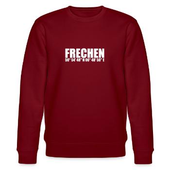Frechen Koordinaten - Stanley/Stella Unisex Bio-Sweatshirt CHANGER  - Burgunderrot - Vorne - Nik (191cm) & Marisol (170cm)