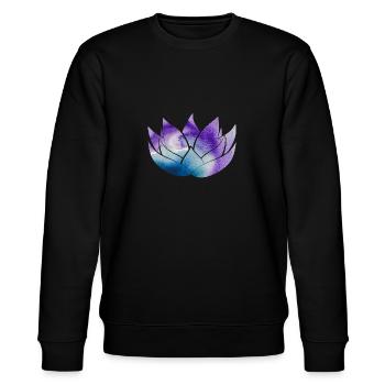 Lotus flower - Stanley/Stella CHANGER Unisex Organic Sweatshirt - black - Front - Nik (191cm) & Marisol (170cm)
