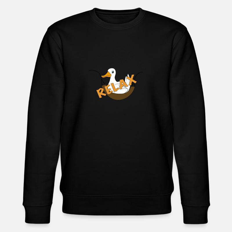Lustige Ente Spruch Relax - Stanley/Stella Unisex Bio-Sweatshirt CHANGER  - Schwarz