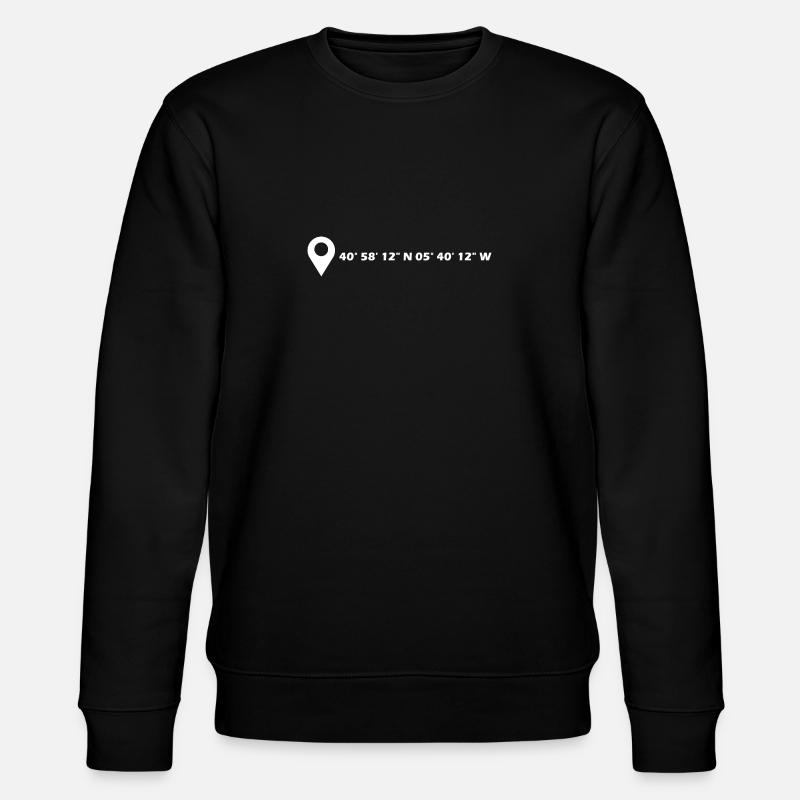 Coordonnées de Salamanque - Sweat bio CHANGER Stanley/Stella Unisexe - noir