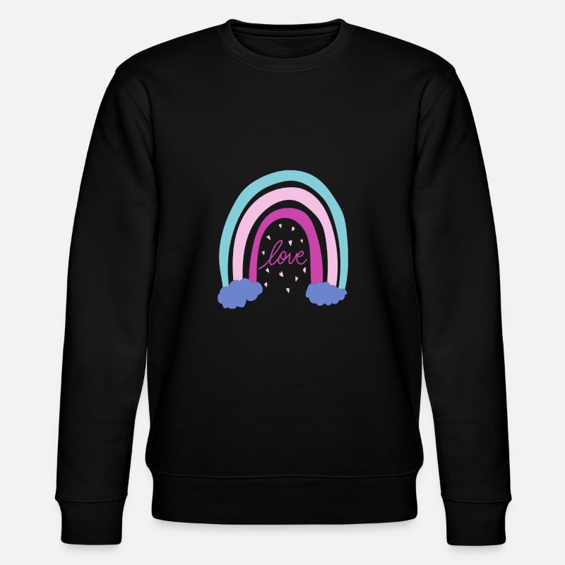Love Regenbogen - Stanley/Stella Unisex Bio-Sweatshirt CHANGER  - Schwarz