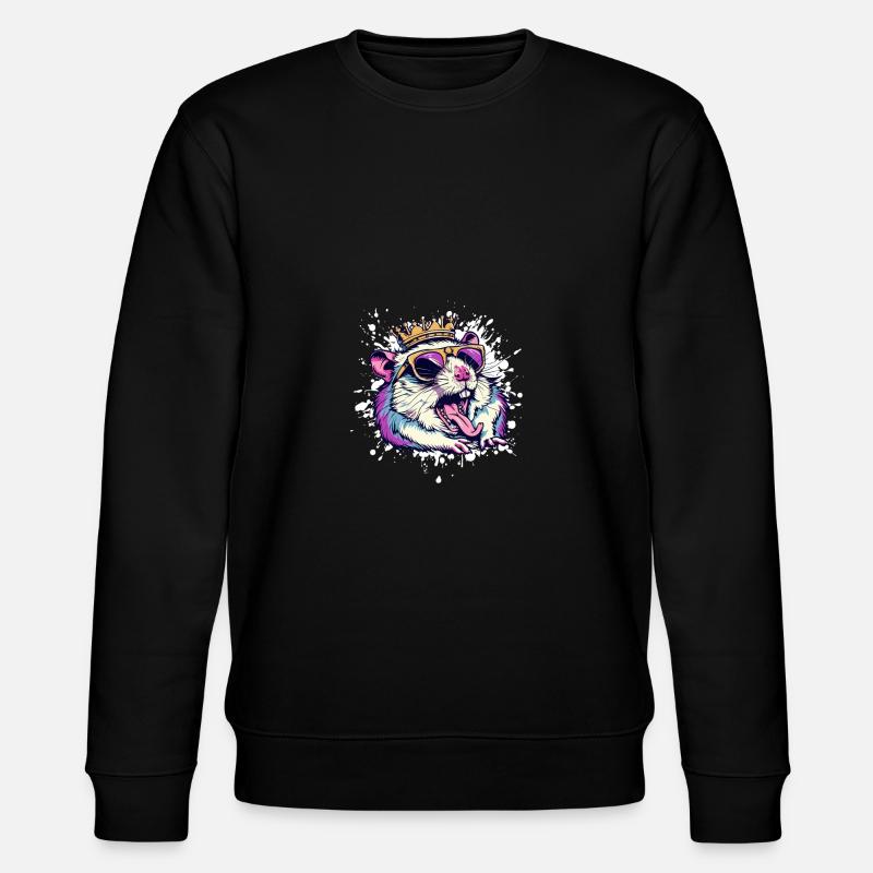 Hamster Lustig - Stanley/Stella Unisex Bio-Sweatshirt CHANGER  - Schwarz