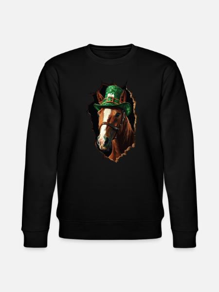 St. Patrick Pferd - Stanley/Stella Unisex Bio-Sweatshirt CHANGER  - Schwarz
