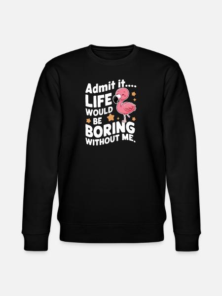 Flamingo Animal Pink - Stanley/Stella CHANGER Unisex Organic Sweatshirt - black