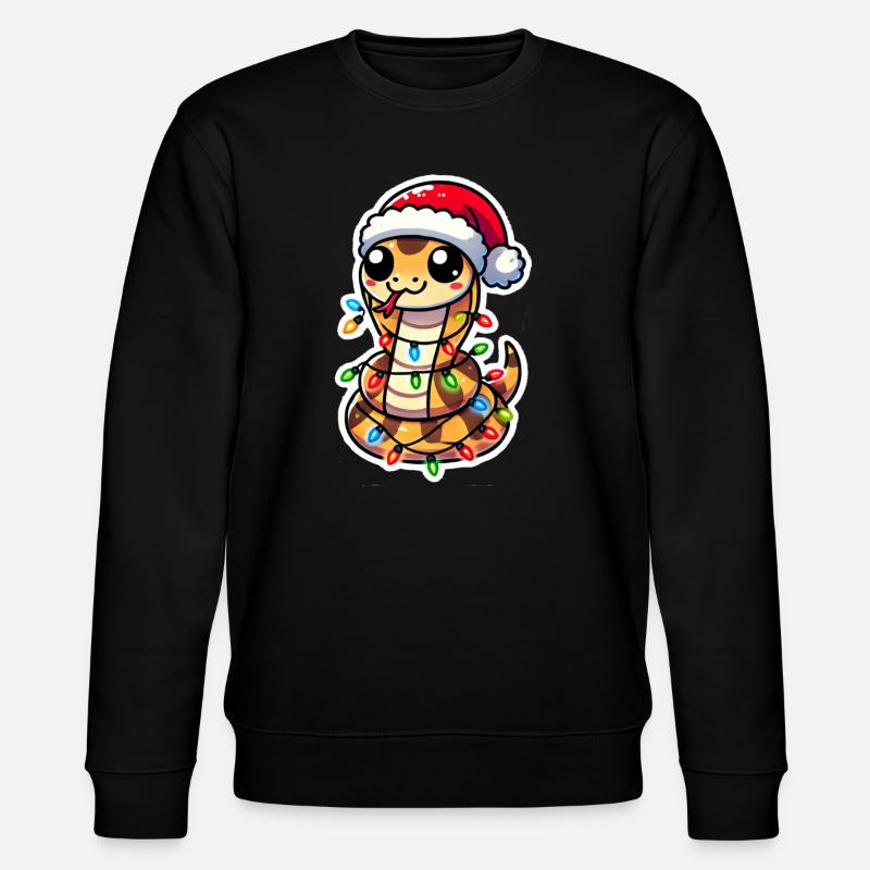 Christmas Snake Wrap - Stanley/Stella Unisex Bio-Sweatshirt CHANGER  - Schwarz